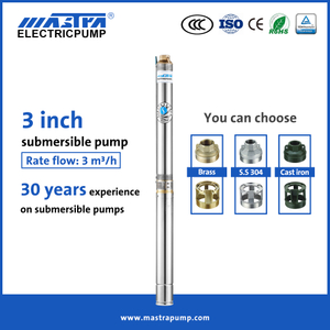 Pompe submersible Mastra 3 pouces de profondeur R75-T3 Pompe de puisard submersible 1,5 hp