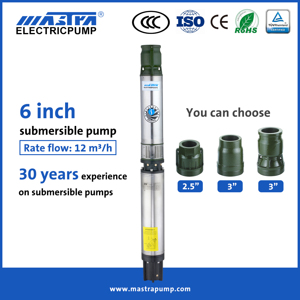 MASTRA 6 pouces Chine Fabricant de pompe submersible Pompe à eau solaire R150-BS pour le puits profond