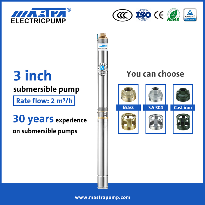 Pompe à eau de puits submersible Mastra 3 pouces R75-T2 société de pompes submersibles