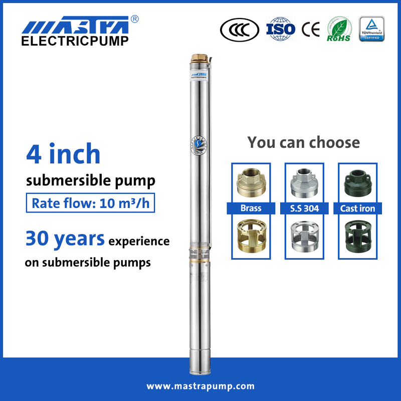 Pompe de puits submersible Mastra 4 pouces R95-MA Fabricants de pompes à eau solaires