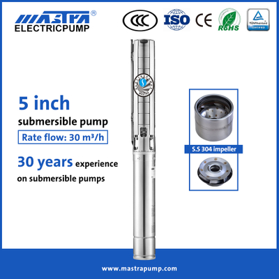La pompe de puits submersible en acier inoxydable Mastra de 5 pouces fournit une pompe à eau submersible 5SP tsurumi
