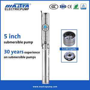 Pompe de puits submersible en acier inoxydable Mastra 5 pouces 5SP Entreprise de pompes à eau solaires