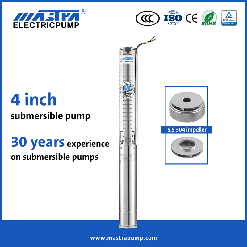 Pompe submersible pour puits profond Mastra 4 pouces en acier inoxydable 4SP 3 pompe submersible 4 hp