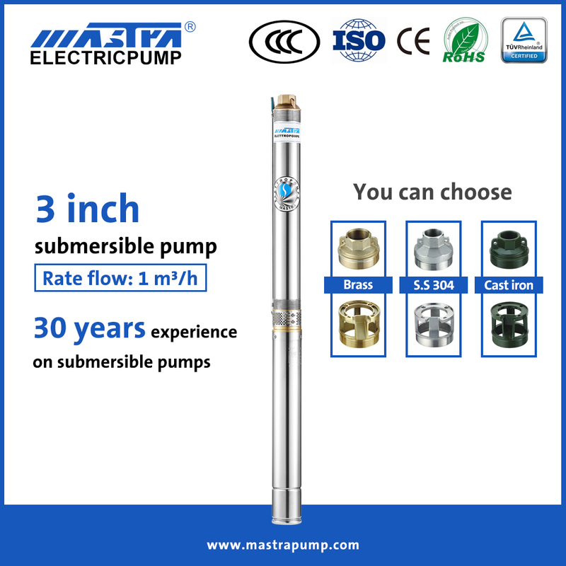 Pompe à eau solaire submersible Mastra 3 pouces R75-T1 pompes à eau solaires pour l'agriculture