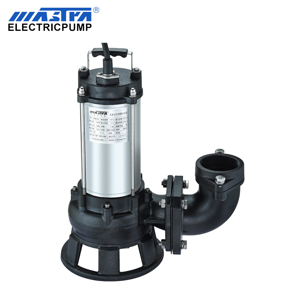 Prix ​​de la pompe de surpression d'eau de pompe submersible pour eaux usées MSK