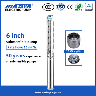 Mastra 6 pouces tout acier inoxydable prix de la pompe à eau solaire 6SP 15hp liste de prix de la pompe submersible