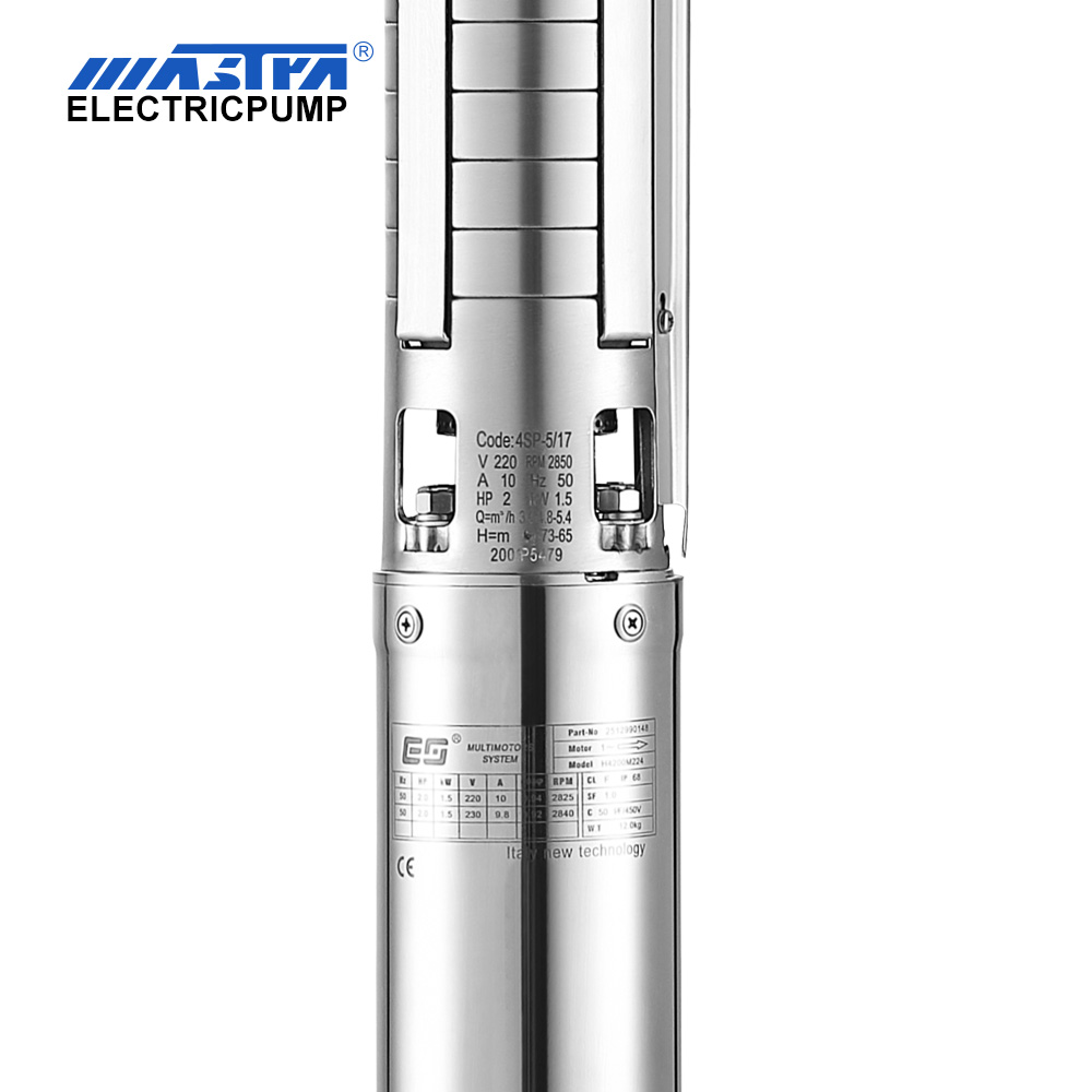 MASTRA 4 pouces All en acier inoxydable Pompe à eau d'irrigation submersible 4SP Pompe d'irrigation du lac submersible