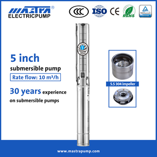 Mastra 5 pouces toutes les pompes d'irrigation à haute pression en acier inoxydable 5SP 2,5 hp pompe de puits submersible