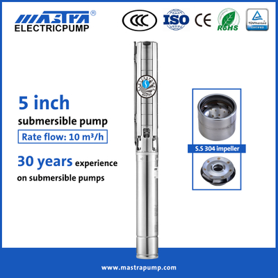 Mastra 5 pouces toutes les pompes d'irrigation à haute pression en acier inoxydable 5SP 2,5 hp pompe de puits submersible
