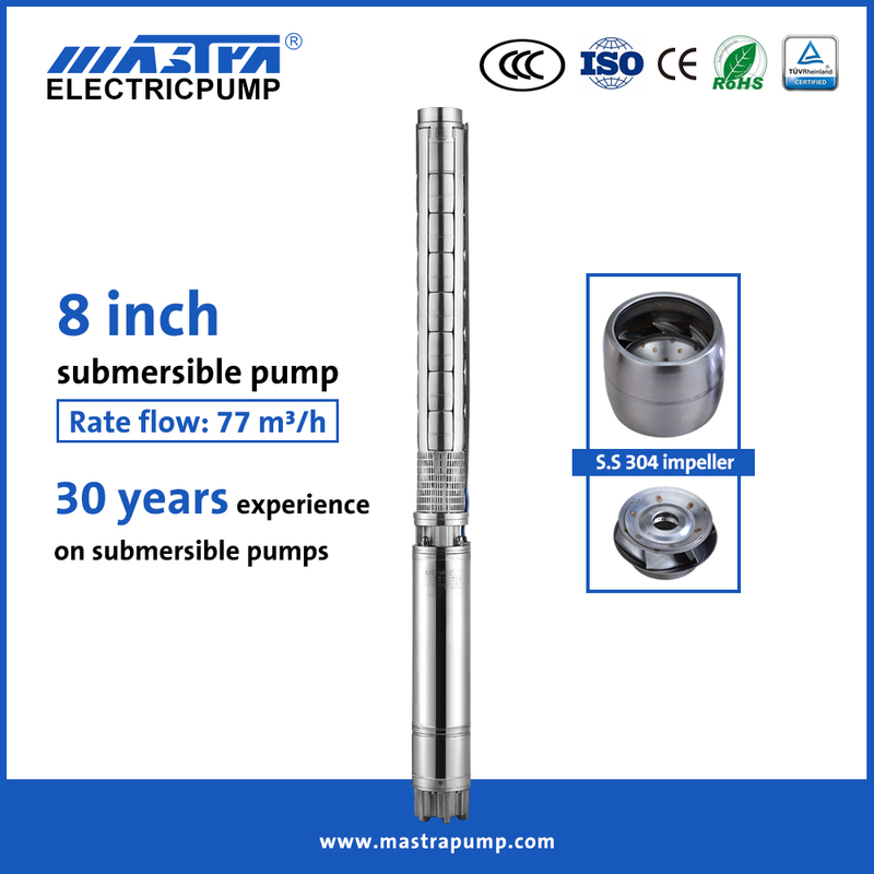 Pompe à eau de puits submersible Mastra 8 pouces en acier inoxydable 8SP Avis sur la pompe de puits submersible